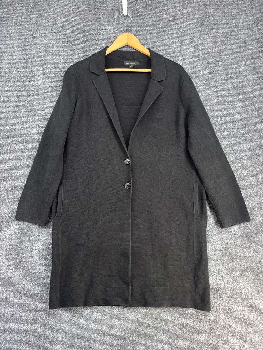 Banana Republic Black Milano Stitch Cocoon Coatigan Sweater Women’s M Minimalist